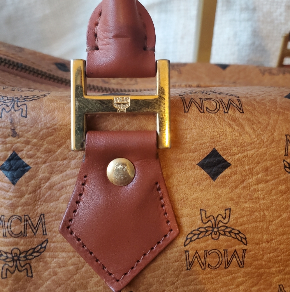 MCM Visetos Brown Monogram Handbag - Picture 13 of 16